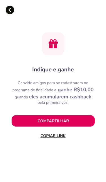 Referral flow screen